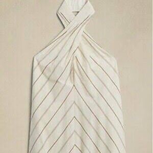 Banana Republic Women Top Large Rhapsody Poplin Halter Stripe Date Night Size XS